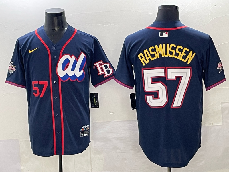Men Texas Rangers #57 Rasmussen blue 2025 MLB All Star Jersey 005